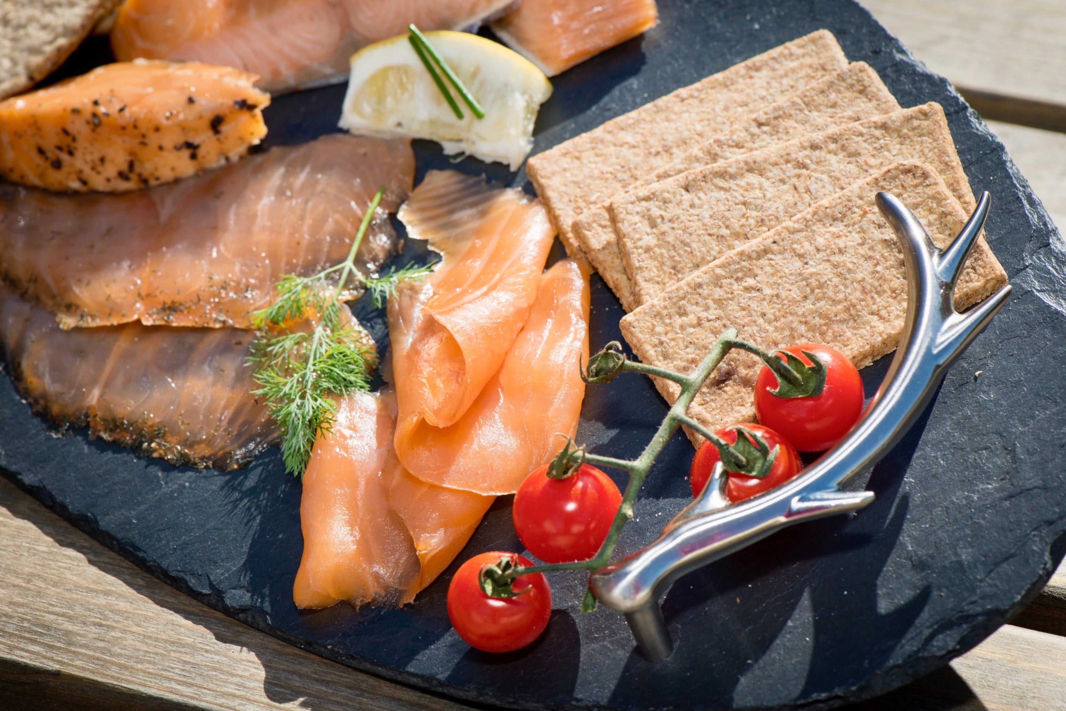 Jaffy's Salmon is smoked slowly and carefully over oak fires from  sherry casks in our traditional  brick kiln.  Our work is never hurried, our flavour never compromised!